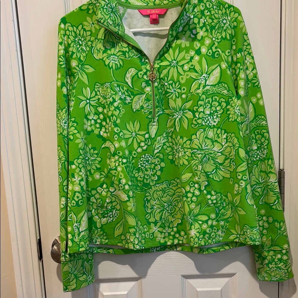 Lilly Pulitzer Green Floral Melena Women's Top size small